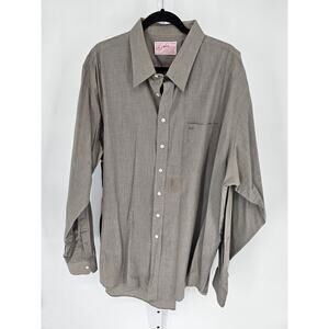 Nita Fashions Men's Long Sleeve Taupe Collared Button Down Casual Shirt Size 2XL